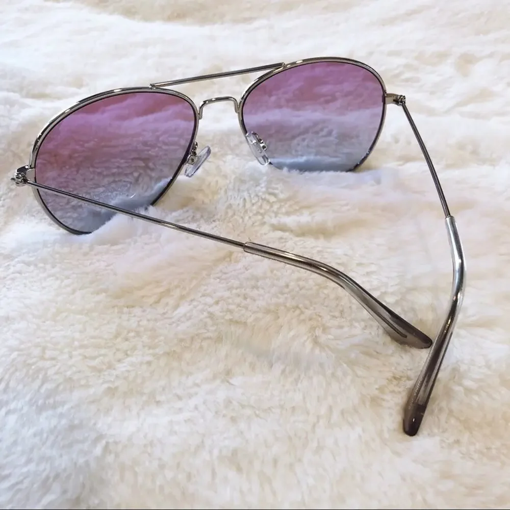 Rosalia Purple Blue Full Rim Aviator Sunglasses
